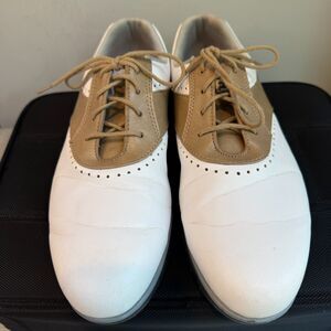 FootJoy Women’s Golf Shoes Brown White Saddle Oxford Spiked Classic Size 9M
